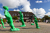 Sculptures outside Westerland train station, Sylt, Schleswig Holstein, Germany, Europe