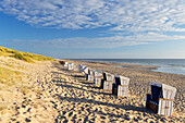 Deckchairs on Rantum beach, Sylt, Schleswig Holstein, Germany, Europe