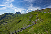 People on First Cliff Walk, First, Jungfrau Region, Bernese Oberland, Switzerland