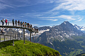 People on First Cliff Walk, First, Jungfrau Region, Bernese Oberland, Switzerland