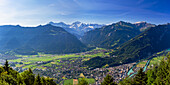 Blick auf Jungfrau, Mönch und Eiger von Harder Kulm, Interlaken, Jungfrau Region, Berner Oberland, Schweiz