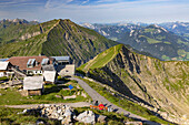 People at peak of Niesen mountain, Canton of Bern, Switzerland