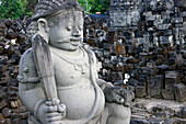 Stone guardian statue, Candi Sewu, part of Prambanan, 9th-century Hindu temple compound, UNESCO, Java, Indonesia