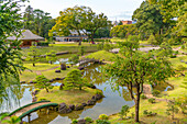 View of Gyokusenin Maru Garden in the grounds of Kanazawa Castle, Kanazawa City, Ishikawa Prefecture, Honshu, Japan