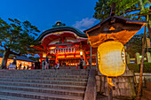 View of Kyoto's Fushimi Inari Shrine at dusk, Fukakusa Yabunouchicho, Fushimi Ward, Kyoto, Honshu, Japan