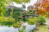 View of Shoseien Garden in early Autumn, Shimogyo Ward, Higashitamamizucho, Kyoto, Honshu, Japan