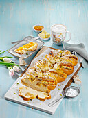 Filled Easter plait with marzipan, almonds and pistachios