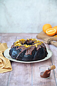 Dark Chocolate Wreath Cake with Milk Chocolate Frosting