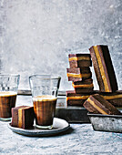 Caramel and dark chocolate fudge