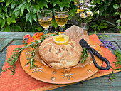Herb bread with butter candle
