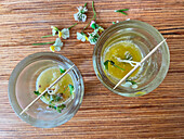 Herb butter candle in a jar
