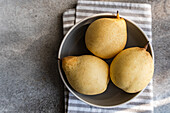 Three fresh Nashi pears
