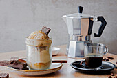 Affogato al Caff� with chocolate wafers