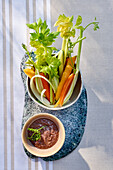 Vegetable sticks with ancho�ade