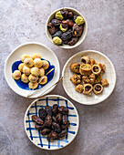 Typical sweets for Ramadan made from dates, baklava and pistachios