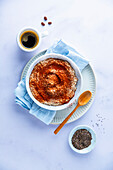Chia tiramisu with cocoa