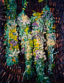 Incense bundles made from dried herbs and flowers