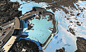 Aerial view of the Thermal Resort Blue Lagoon,Iceland