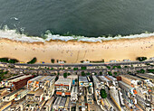 Aerial view of Copacabana beach shore,Rio de Janeiro,Brazil