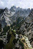 Luftaufnahme der Dolomiten in Cadini di Misurina, Belluno, Italien