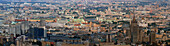 Aerial panoramic view of Moscow downtown with residential areas along the Moskva River at sunrise,Moscow,Moscow Oblast,Russia
