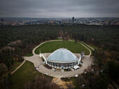 Aerial view of Vingio park with forest and arena,Vilnius,Lithuania