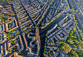 Panoramic aerial view of West Amsterdam residential district,The Netherlands