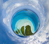 Panoramic aerial view of Marlon Brando Tetiaroa atoll,French Polynesia