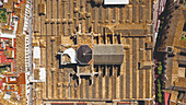 Aerial view of beautiful abstract ancient colourful muslim-catholic cathedral in Cordoba,Spain