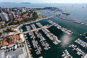 Aerial view of Kalamis Marina on the Marmara Sea coast of the Asian side of Istanbul,Turkey