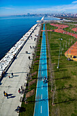 Aerial view of park in Maltepe district on the Marmara Sea coast of the Asian side of Istanbul,Turkey