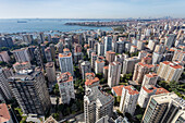 Aerial view of high-rise buildings in Fenerbahce district on the Marmara Sea coast of the Asian side of Istanbul,Turkey