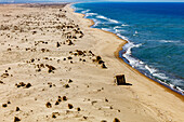 Aerial view of sandy beach along the Black Sea coast,Karasu,Turkey