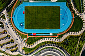 Aerial view of park in Maltepe district on the Marmara Sea coast of the Asian side of Istanbul,Turkey