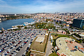 Aerial view of Kadikoy district on the Marmara Sea coast of the Asian side of Istanbul,Turkey