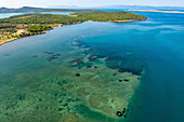 Aerial view of Aegean Sea and islands,Ayvalik,Turkey