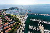 Aerial view of Kalamis Marina on the Marmara Sea coast of the Asian side of Istanbul,Turkey