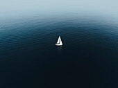 Aerial view of a boat sailing,Sicily,Italy