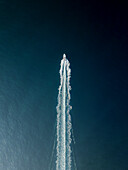Aerial view of a fast boat,SIcily
