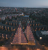Aerial view of De Piramide buildings,Amsterdam,Netherlands