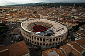 Aerial view of historic Arena di Verona,Verona,Italy