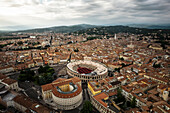 Aerial view of historic Arena di Verona,Verona,Italy
