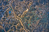 Aerial view of a huge refugee camp with makeshift houses near Myanmar border,Kutupalong Rohingya camp near Ukhia town,Bangladesh