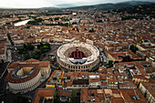 Aerial view of historic Arena di Verona,Verona,Italy