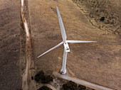 Aerial view of a wind turbine in South Australia,Australia