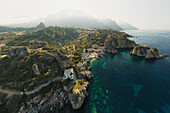 Panoramic aerial view of Scopello bay,Sicily,Italy