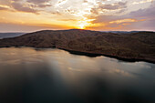 Aerial view of Lake Argyle at sunset,Western Australia,Australia