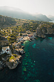 Aerial view of Scopello bay,Sicily,Italy