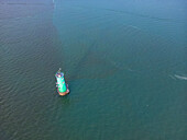 Aerial View of green Lighthouse,Muir Éireann,Dublin,Ireland