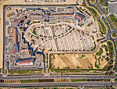 Abstract aerial view of a shopping area in Dubai,U.A.E
